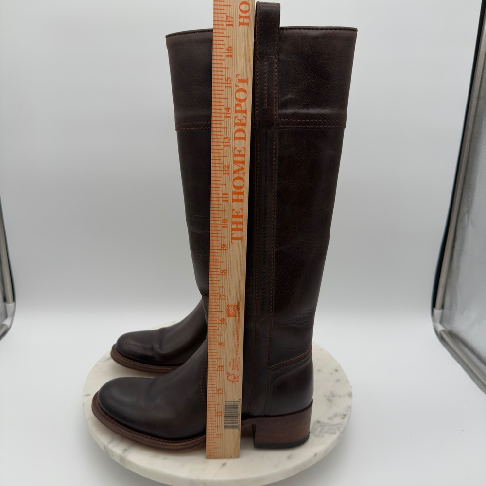 Sendra Tall Riding Boots Womens 6.5 Brown Leather Knee High Block Heel‎ 7457 - Picture 3 of 12